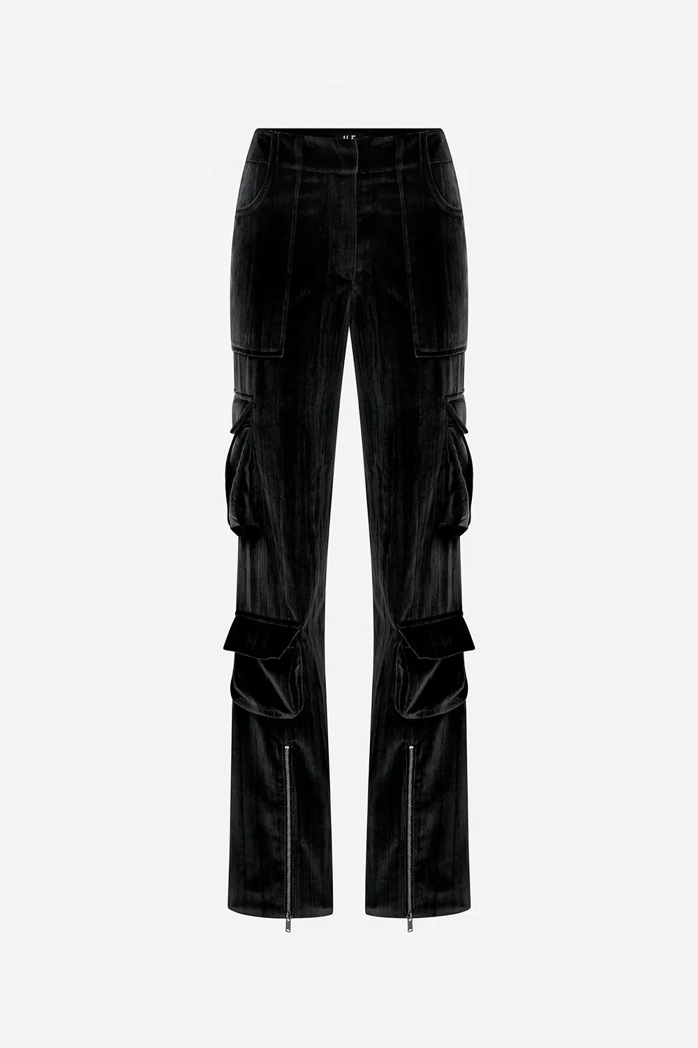 Alison - Cotton Modal Velvet Cargo Trousers