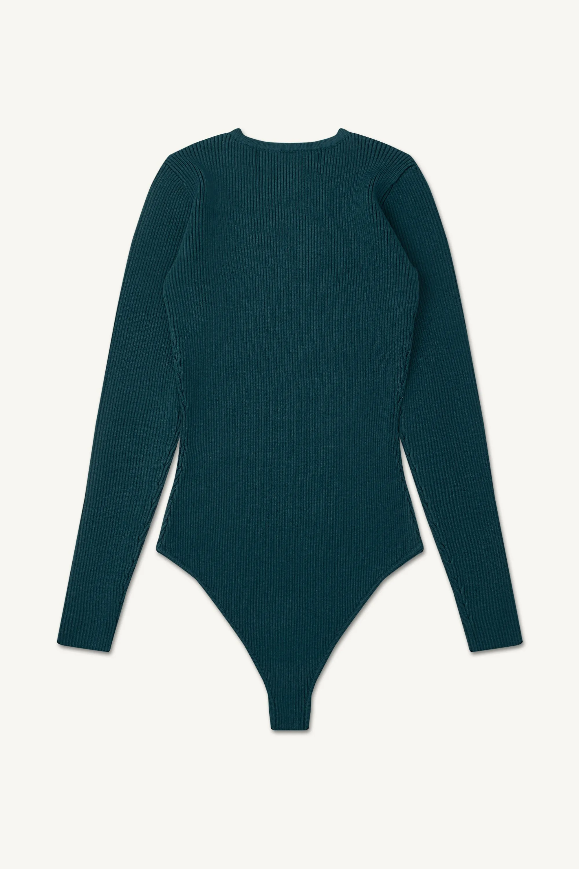 Aliyah Ribbed Knit Brief Bodysuit - Deep Teal