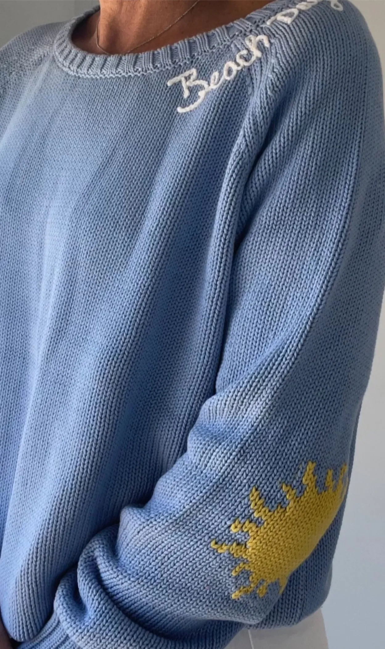 Beach Day Chunky Campus Sweater