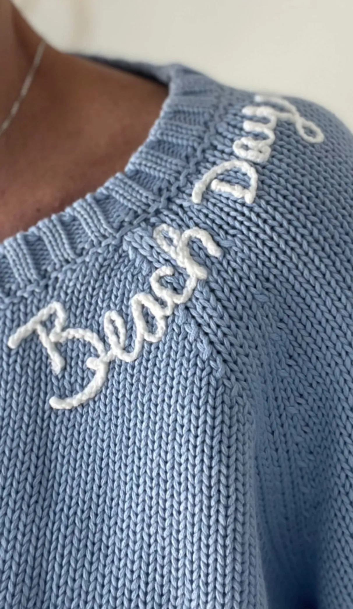 Beach Day Chunky Campus Sweater