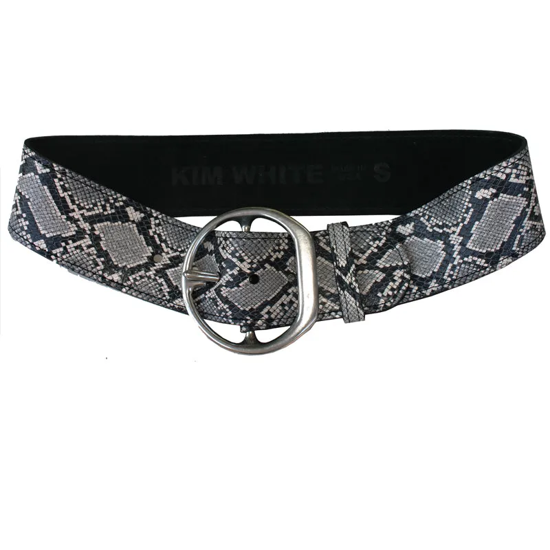 Big Chunky Waist Belt - B&W Snake