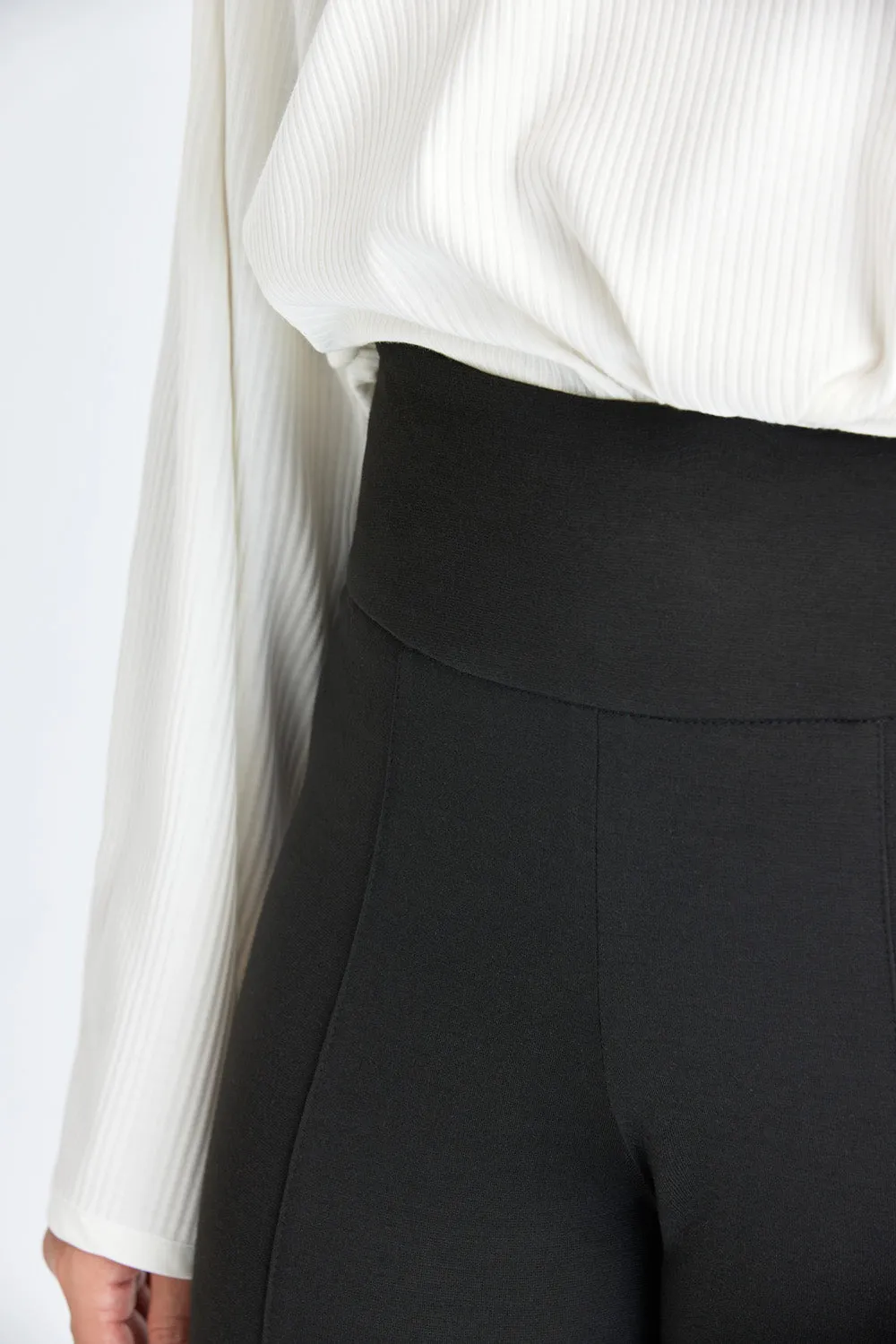 Black Hipster Fitted Trousers
