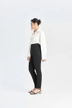 Black Hipster Fitted Trousers