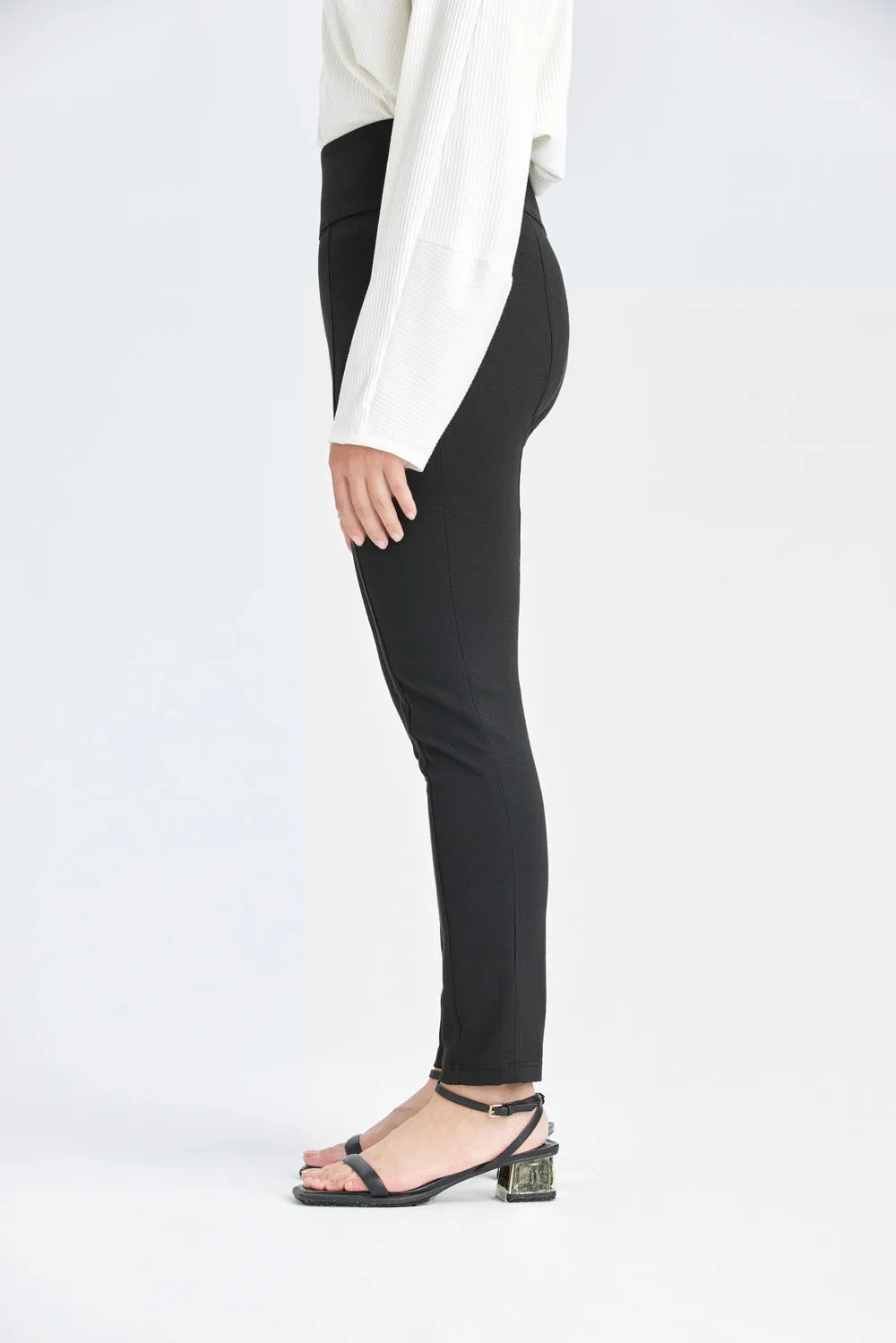 Black Hipster Fitted Trousers