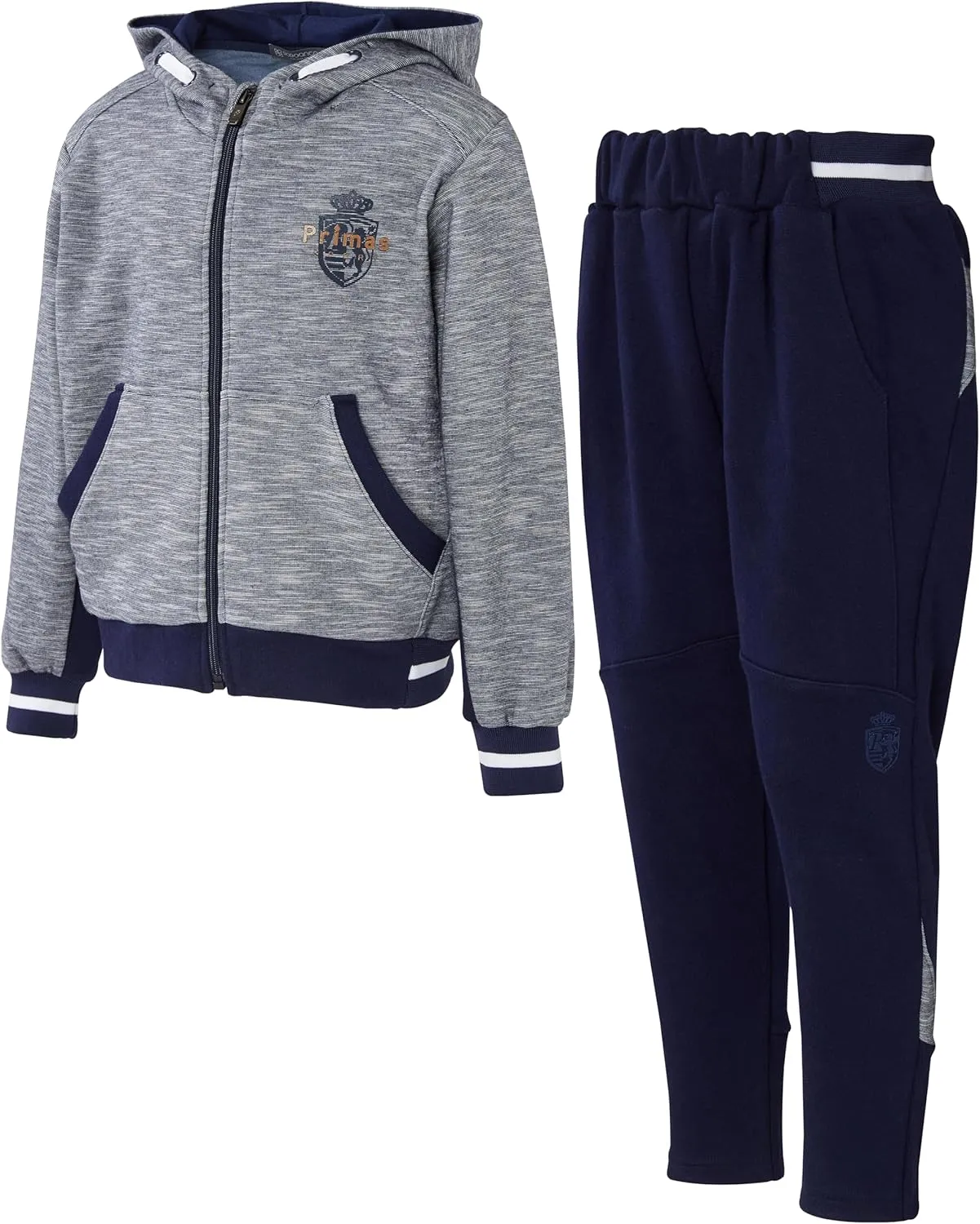 Boys' 2-Piece Comfortable Tracksuit Set (Ages 3-9) – Dryer Safe Zip-Up Hoodie & Jogger Sweatpants
