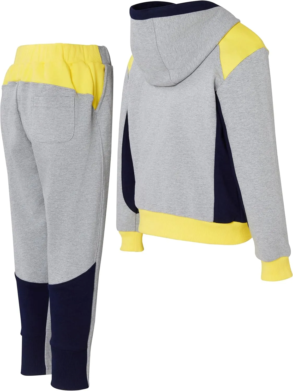 Boys' 2-Piece Comfortable Tracksuit Set (Ages 3-9) – Dryer Safe Zip-Up Hoodie & Jogger Sweatpants