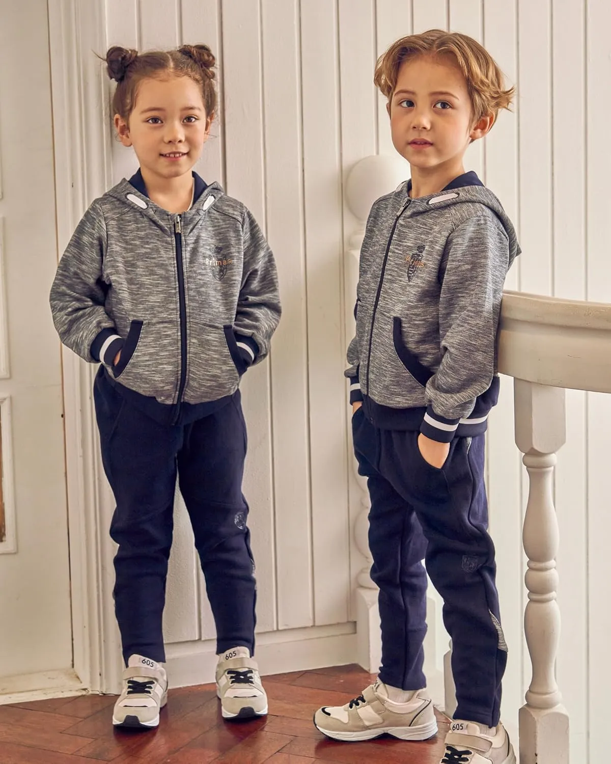 Boys' 2-Piece Comfortable Tracksuit Set (Ages 3-9) – Dryer Safe Zip-Up Hoodie & Jogger Sweatpants
