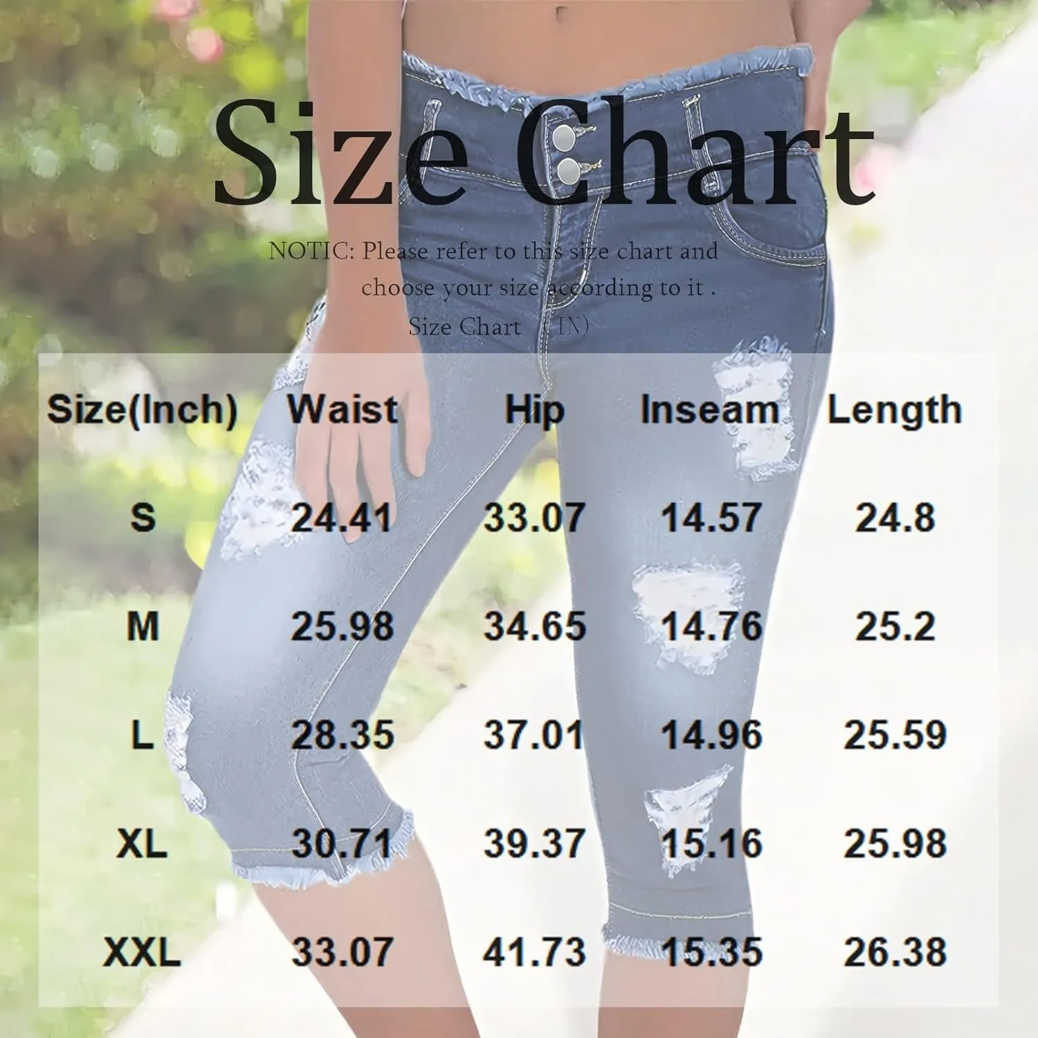 Capri Jeans for Women Stretch Raw Hem Ripped Stretchy Mid Rise Petite Skinny Y2k Denim Ripped Jeans with Pockets