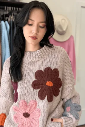 Chunky Floral Sweater