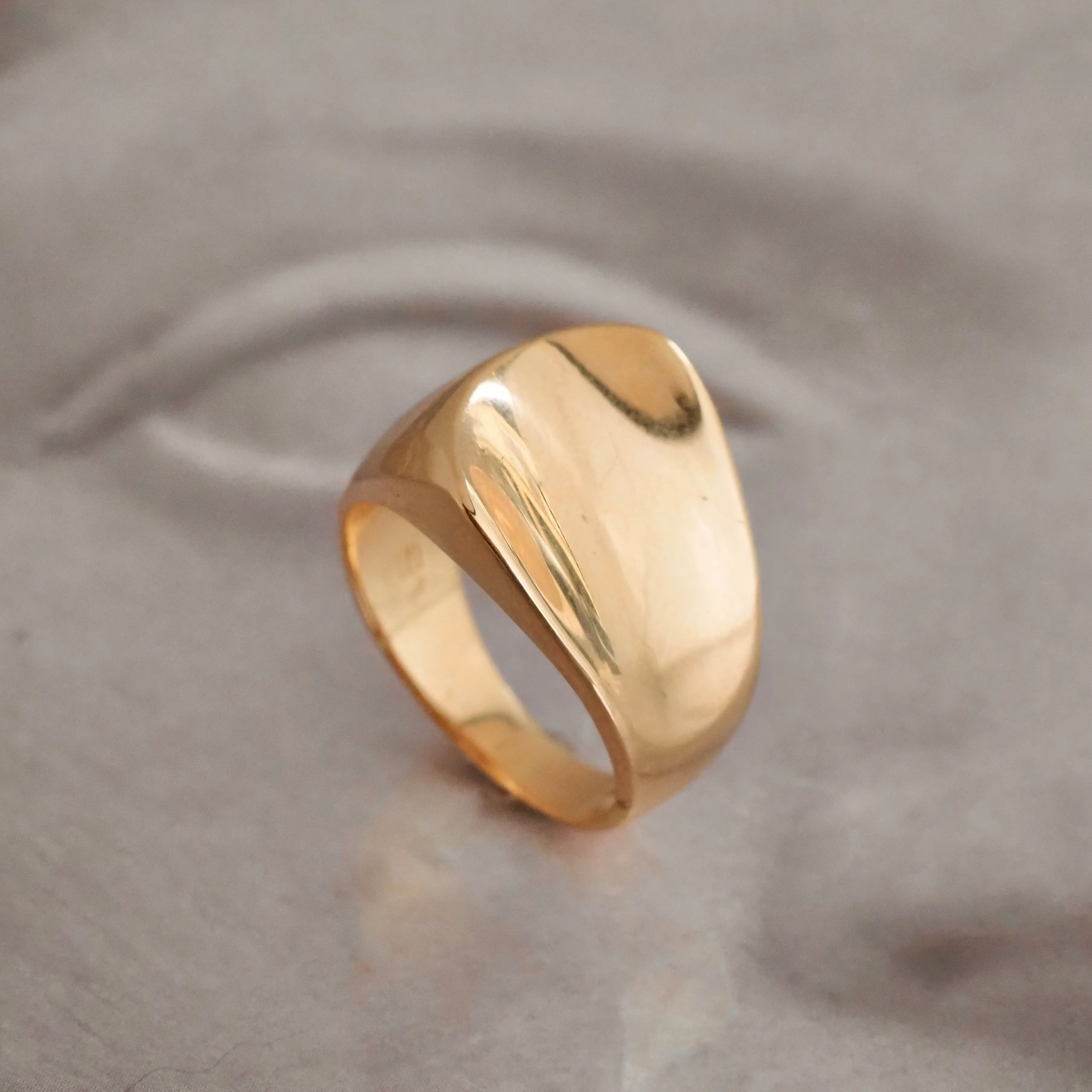 Danish Modernist 14k Gold Wave Ring