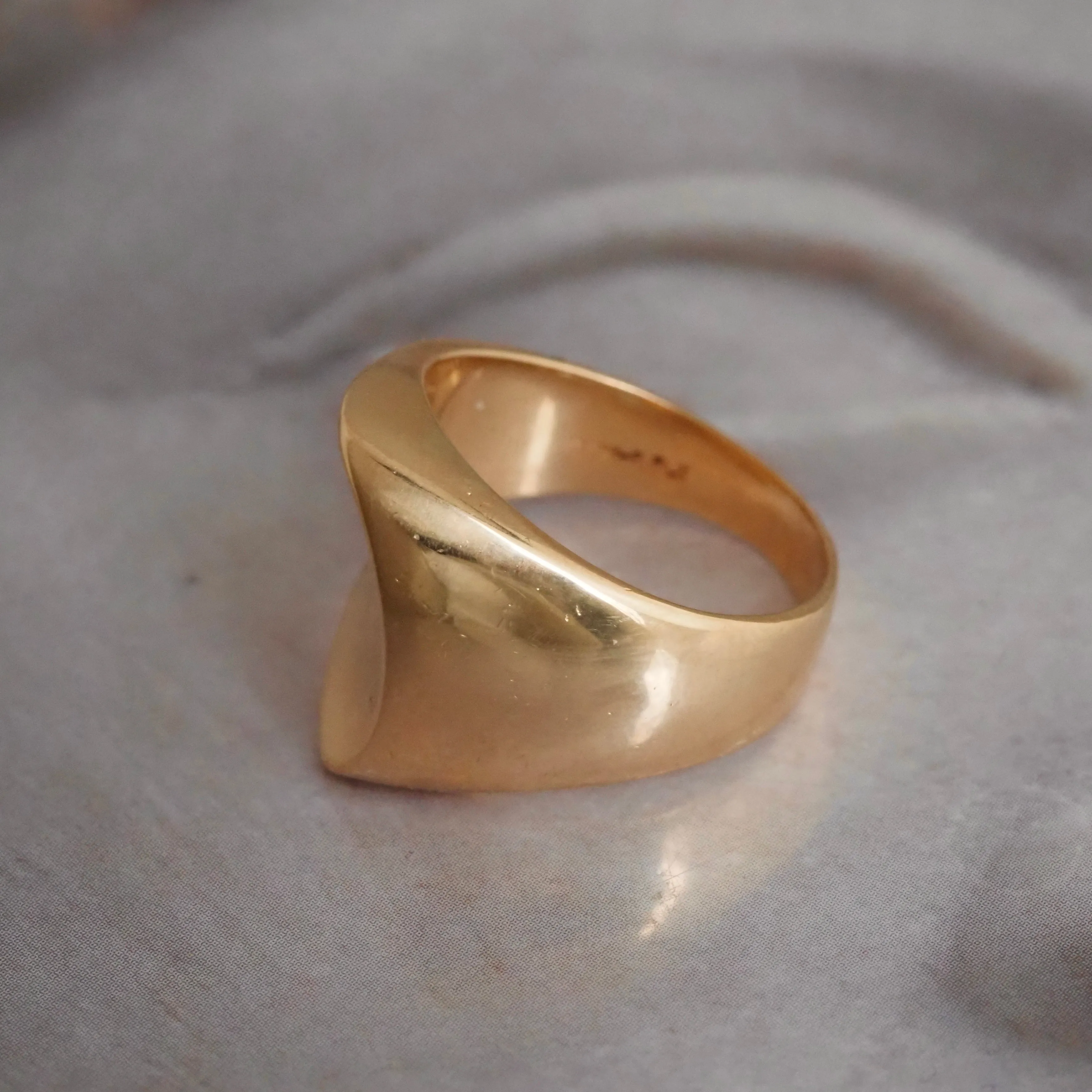Danish Modernist 14k Gold Wave Ring