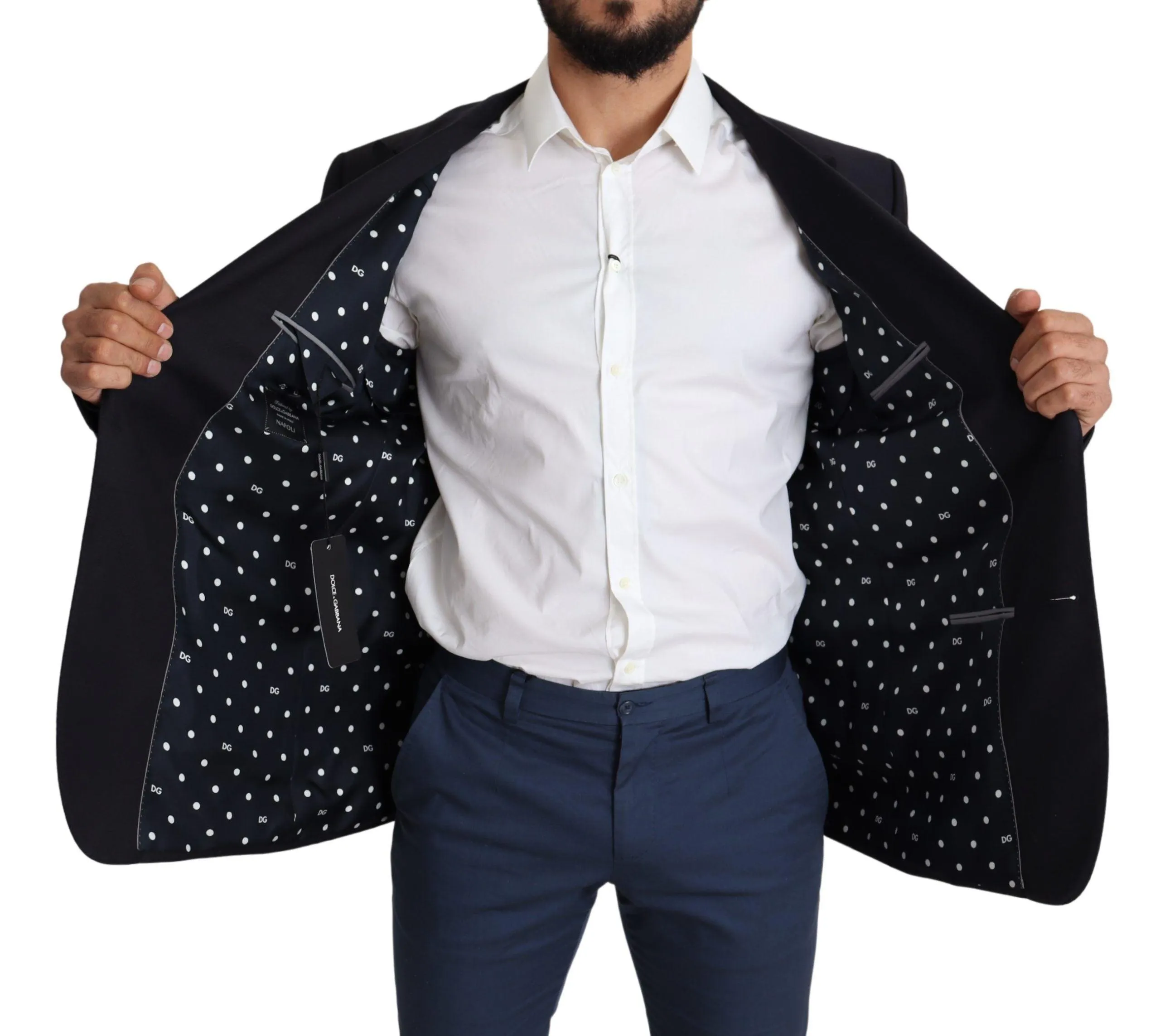 Dolce & Gabbana Elegant Black Virgin Wool Herre Blazer