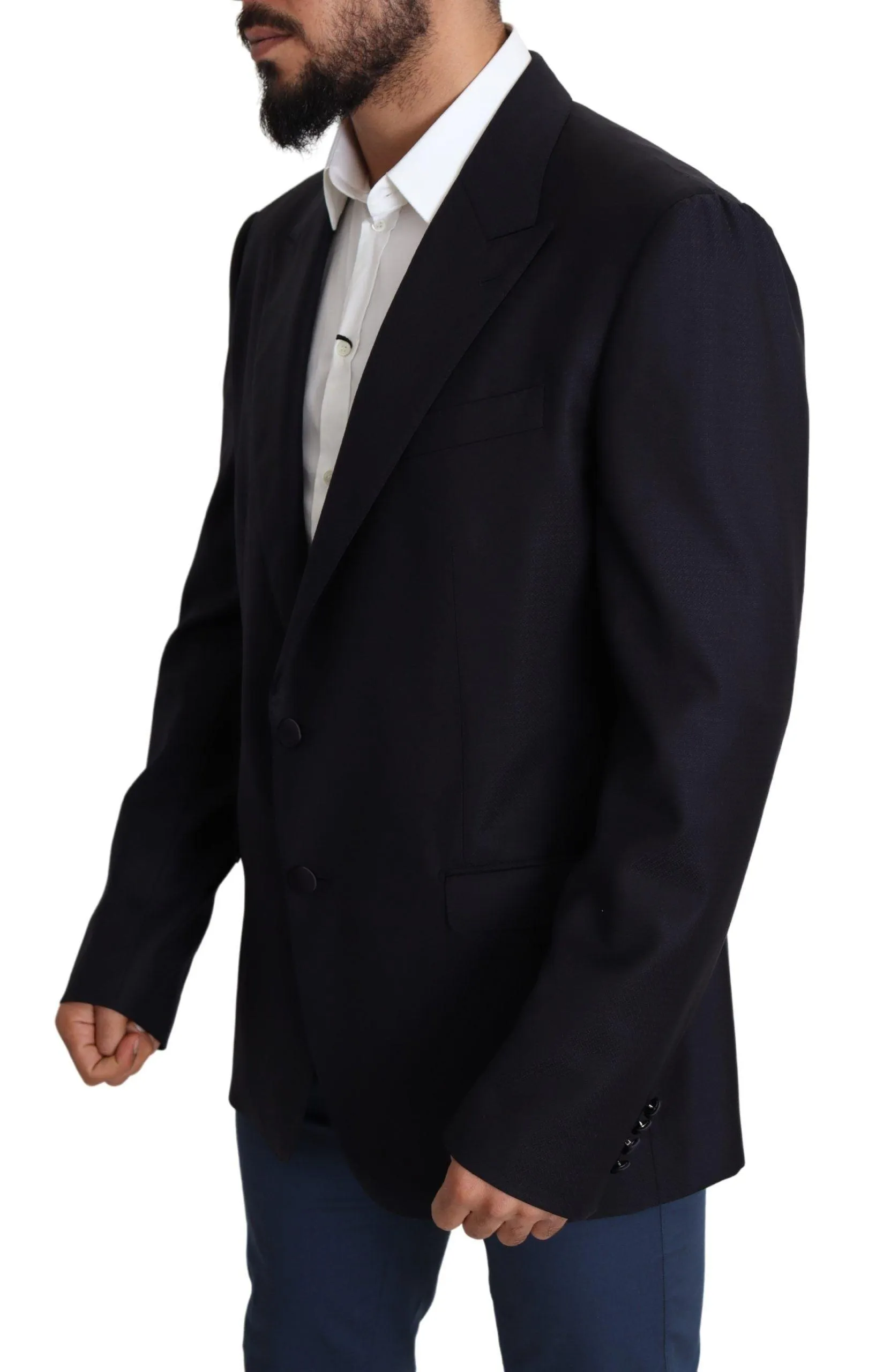 Dolce & Gabbana Elegant Black Virgin Wool Herre Blazer