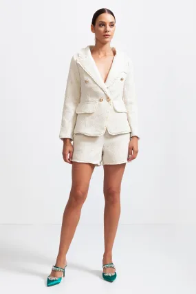 Elegant Tweed Co-Ord Set - Cream