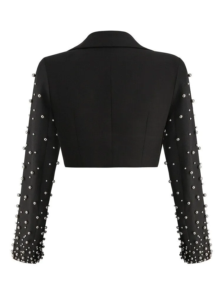 Embroidered Flares Slim Blazer