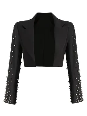 Embroidered Flares Slim Blazer