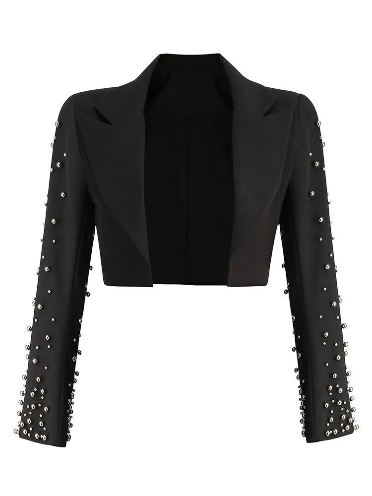 Embroidered Flares Slim Blazer