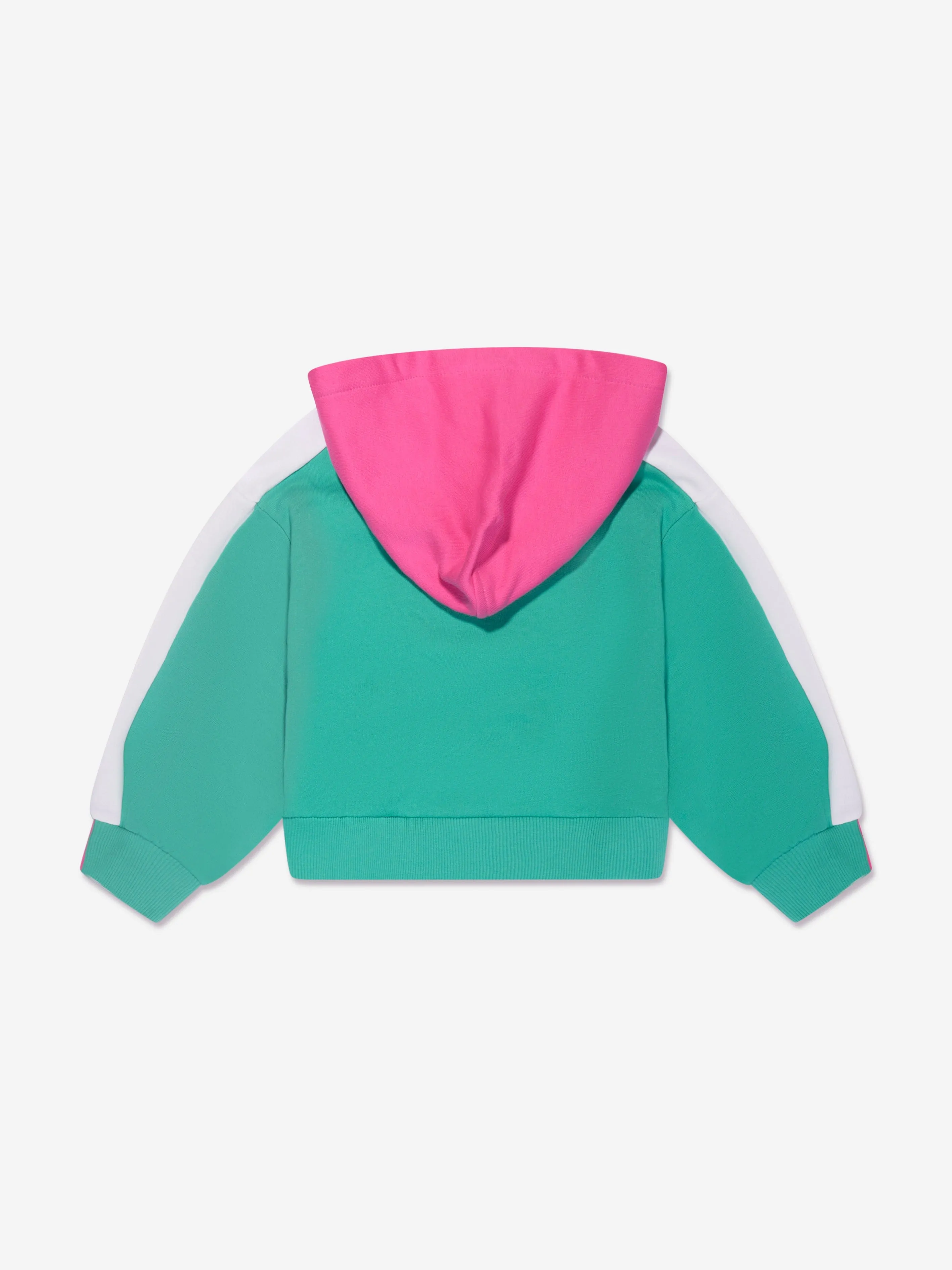 Emporio Armani Girls Logo Zip Up Hoodie In Pink