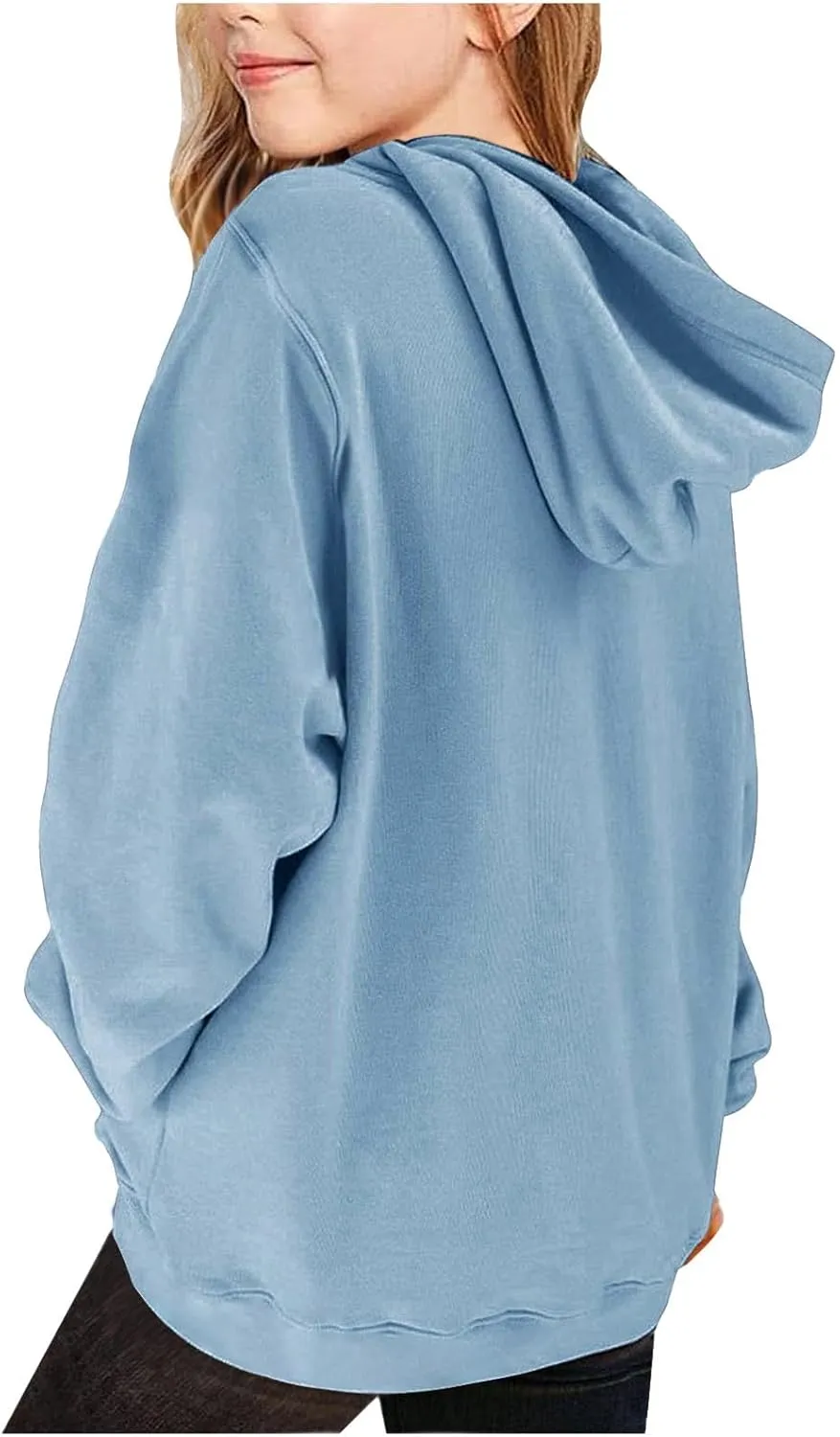 Girls Valentine Hoodies Oversized Funny Heart Print Sweatshirt Top Long Sleeve Cute Teen Girls Trendy Outfits