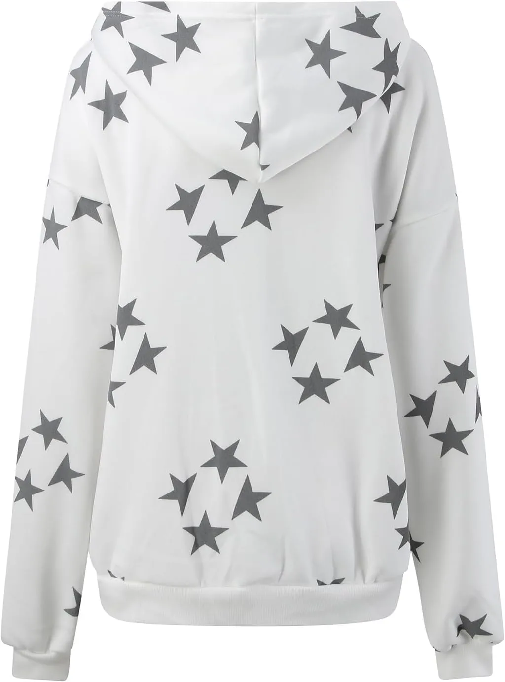 Hoodies For Women Star Print Trendy Zip Up Jackets Long Sleeve Vintage Sweatshirts Teen Girls Fall Outfit, Large