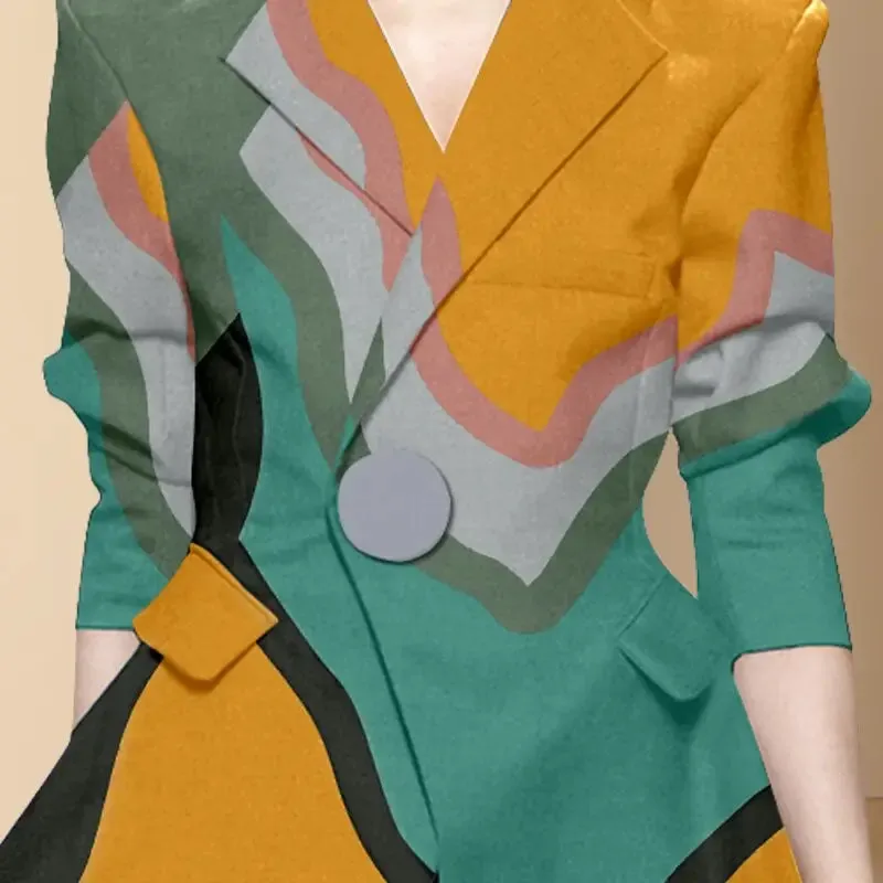Irregular Forms Colorfull Blazer