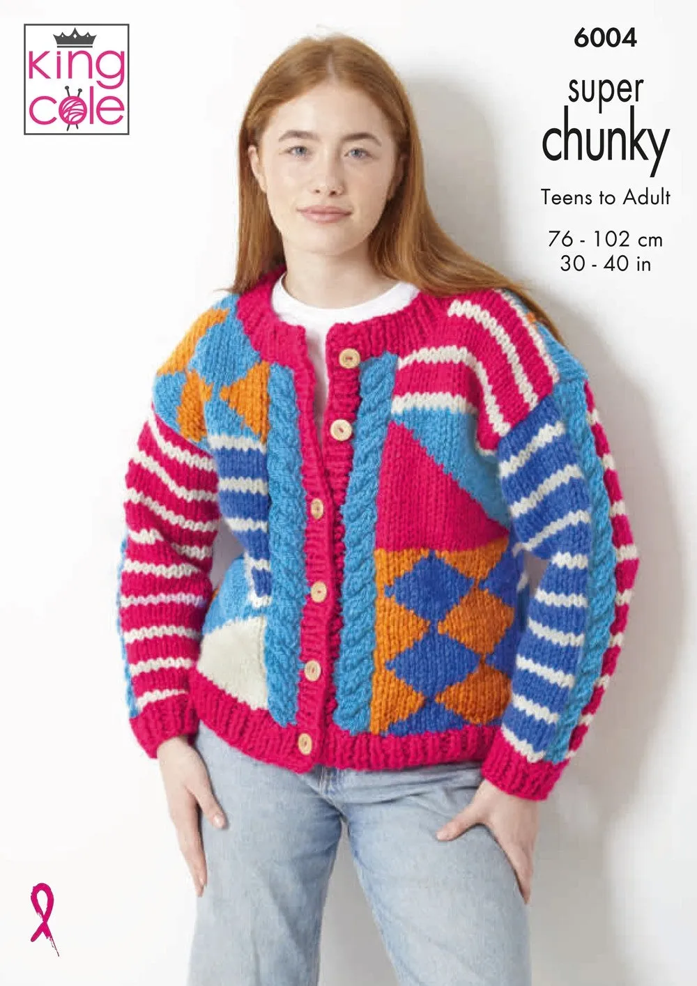 King Cole 6004 Child and Adult Sweater and Cardigan in Big Value Super Chunky (leaflet)