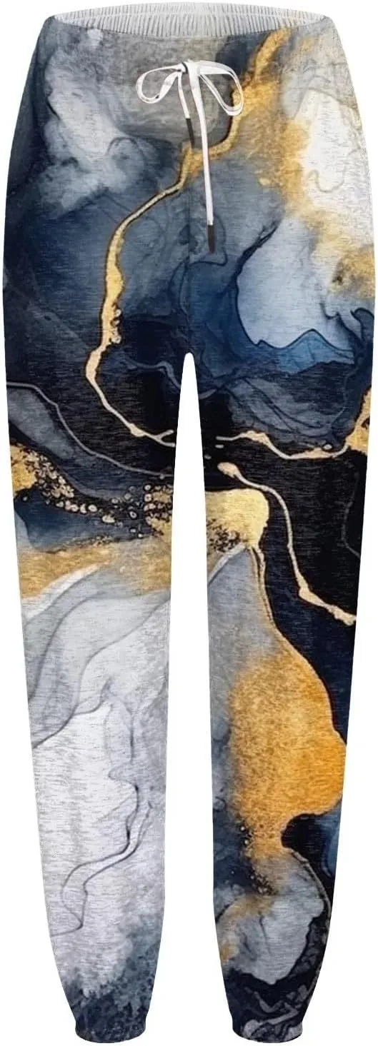 LCMTWX Women Sweatpants with Pockets Drawstring Elastic Waisted Heart Print Bottom Pants Baggy Comfortable Joggers for