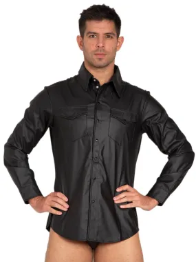 Leatherette Fitted Shirt