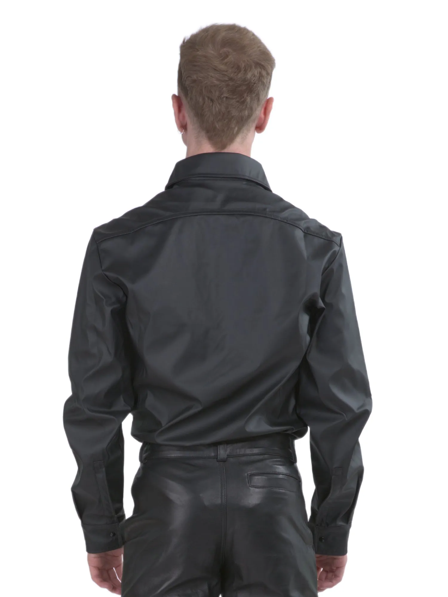 Leatherette Fitted Shirt