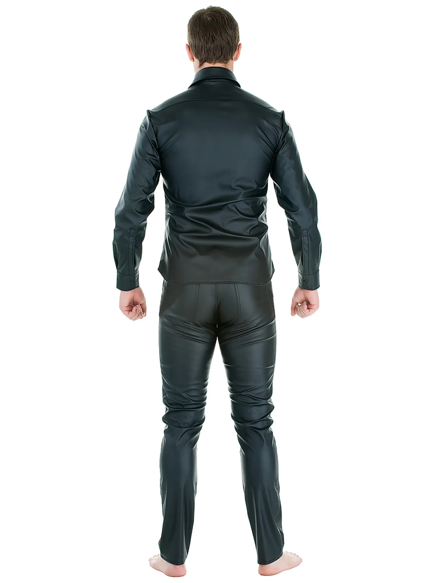 Leatherette Fitted Shirt