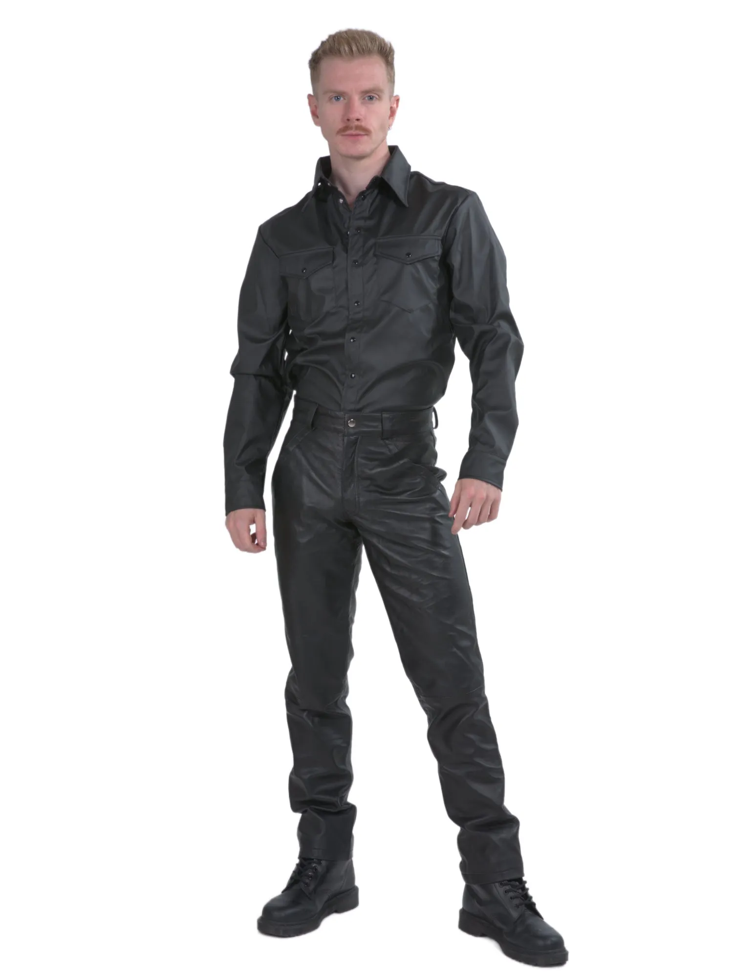 Leatherette Fitted Shirt