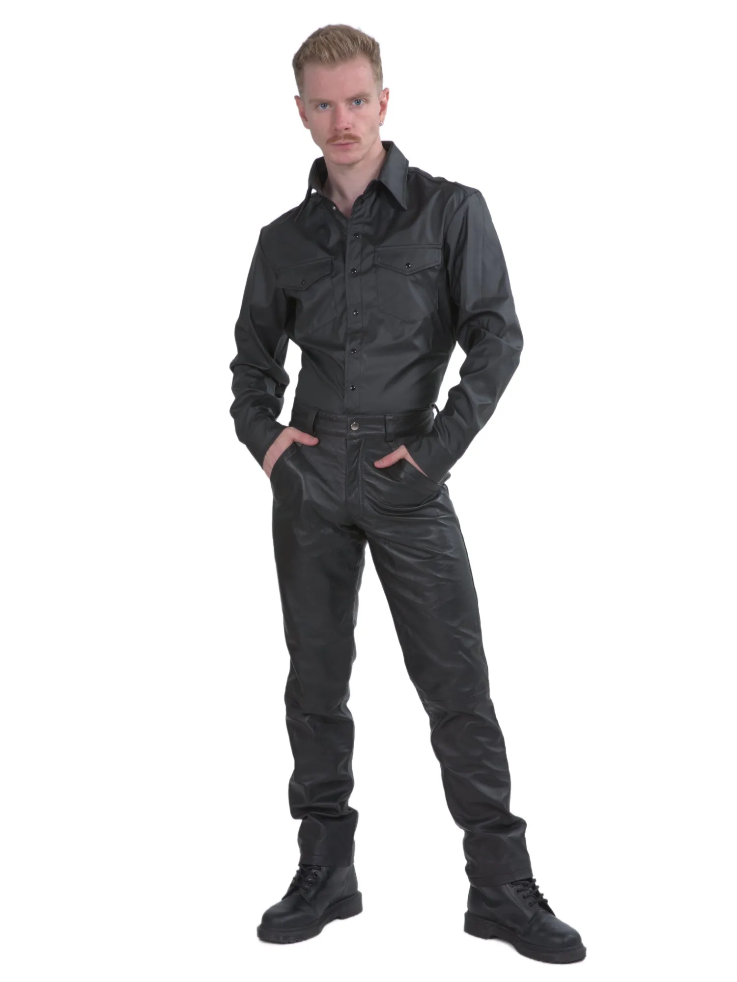 Leatherette Fitted Shirt