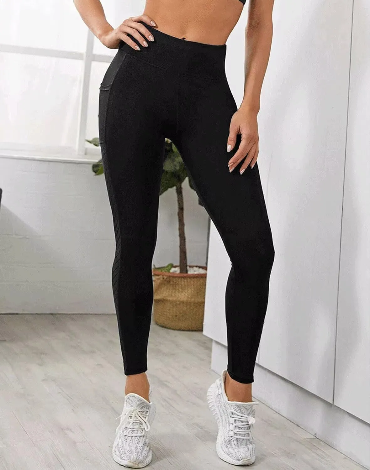 Leggings with Pockets for Women, High Waisted Workout Leggings Gym Running Yoga Pants