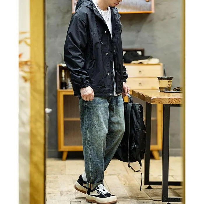 Loose Windproof Hooded Jacket P0433