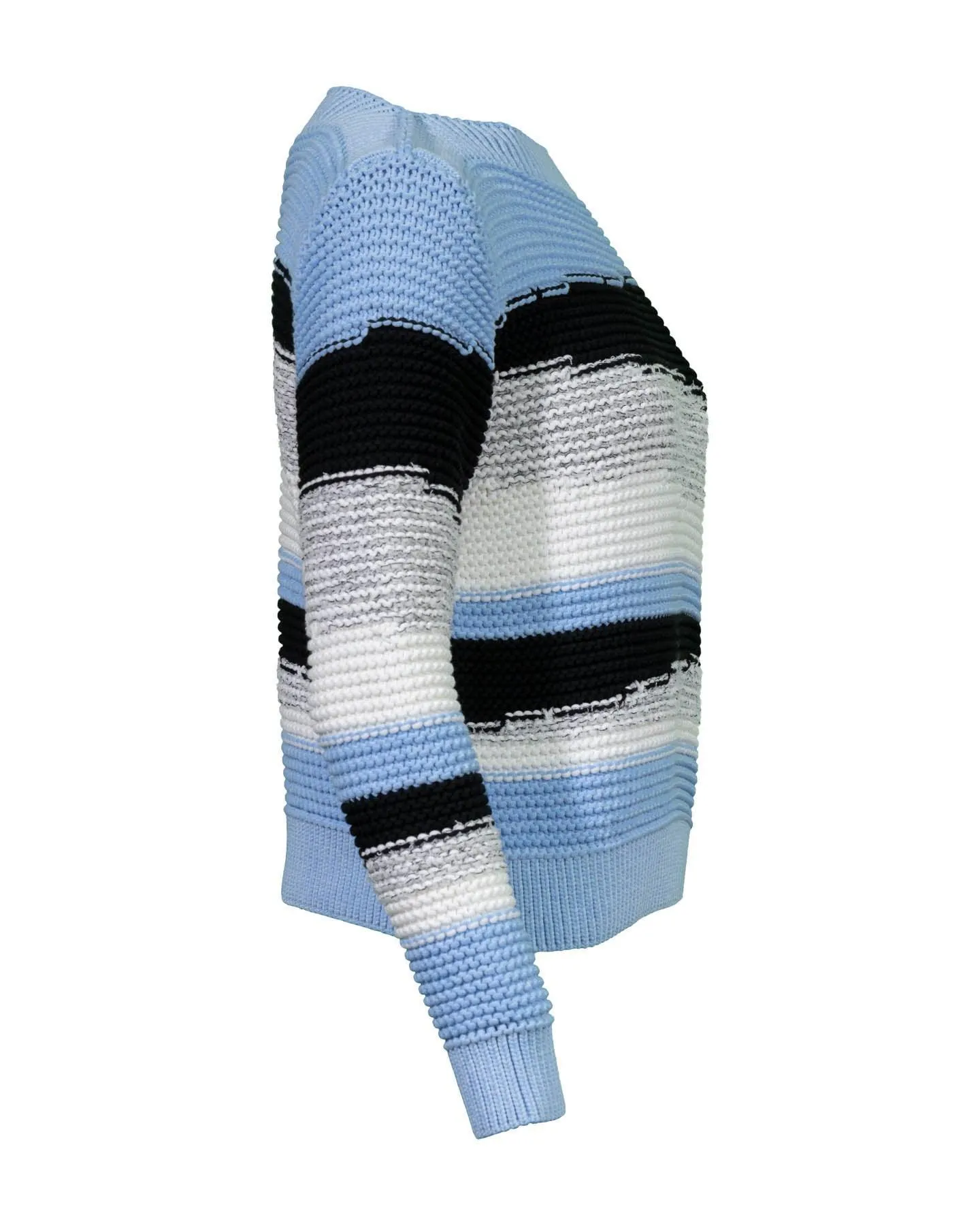 Marc Cain Chunky Cotton Asymmetrical Stripe Sweater