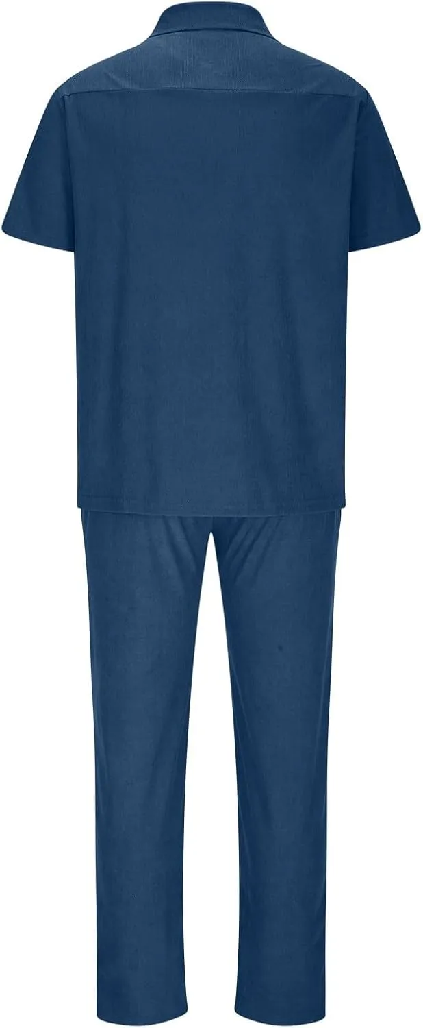 Men's Short Sleeve Polo Shirt Joggers Pants Set Fashion Tracksuits 2 Piece Casual Sport Outfits Comfortable Sweatsuit for Men