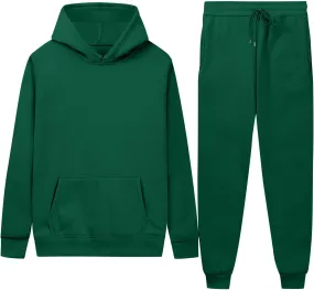 Mens Sweatsuit Hoodie Jogger Set 2 Piece Outfits Fleece Lined Sweatshirt Sweatpants Tracksuit with Pockets