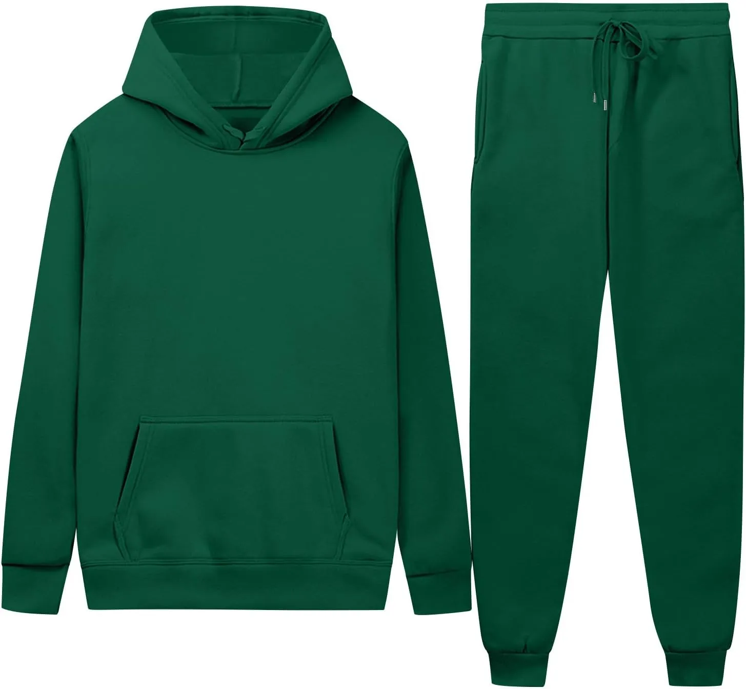 Mens Sweatsuit Hoodie Jogger Set 2 Piece Outfits Fleece Lined Sweatshirt Sweatpants Tracksuit with Pockets
