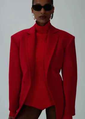 Oversized wool-blend blazer