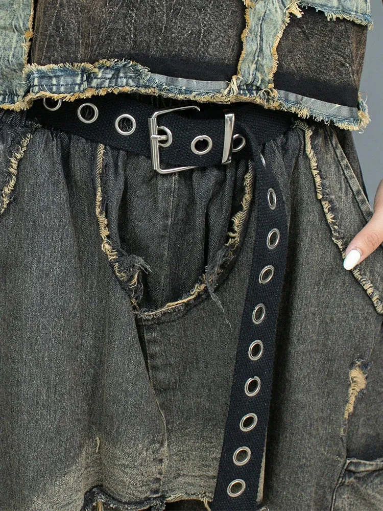 Patchwork Denim Pants
