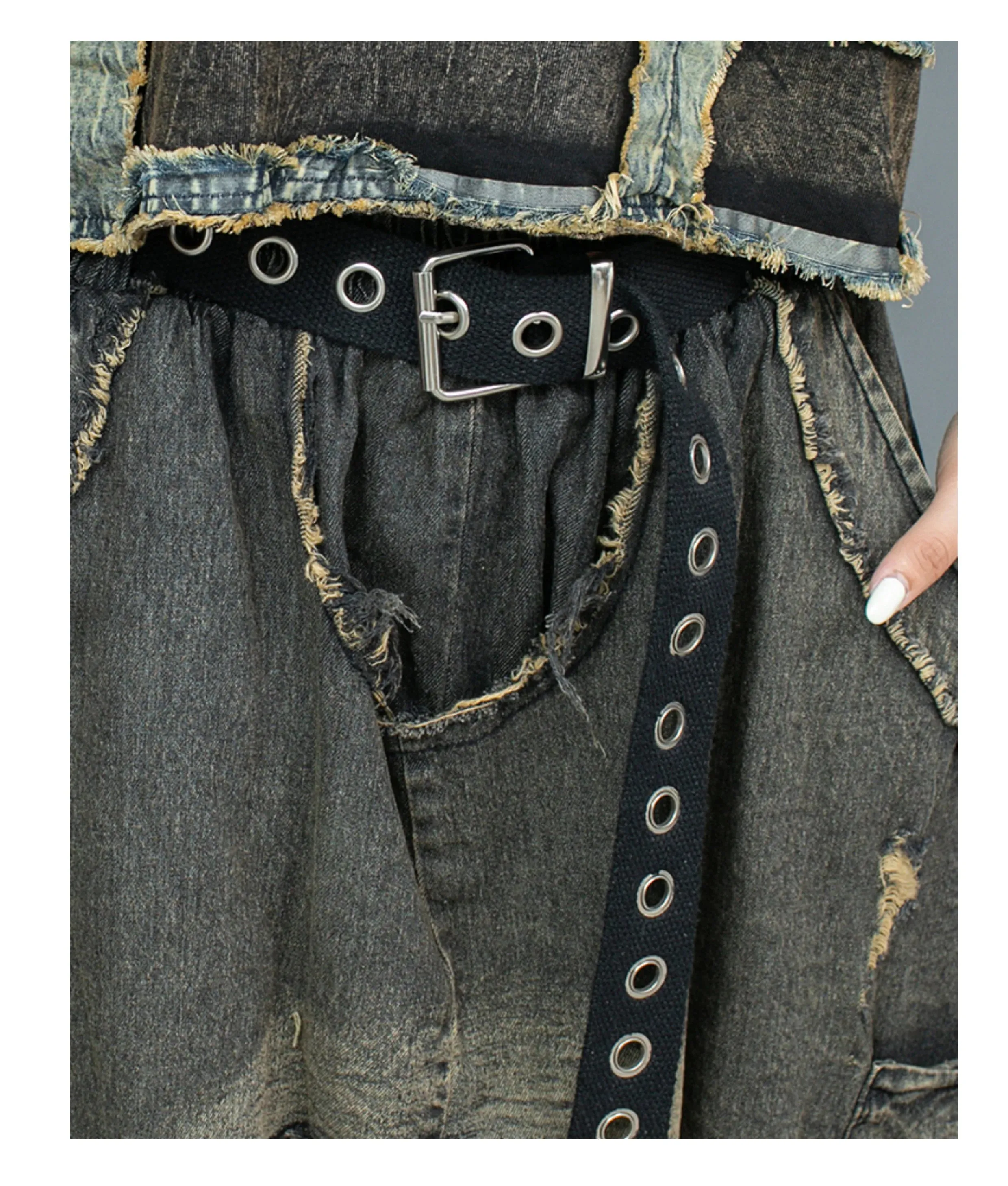 Patchwork Denim Pants
