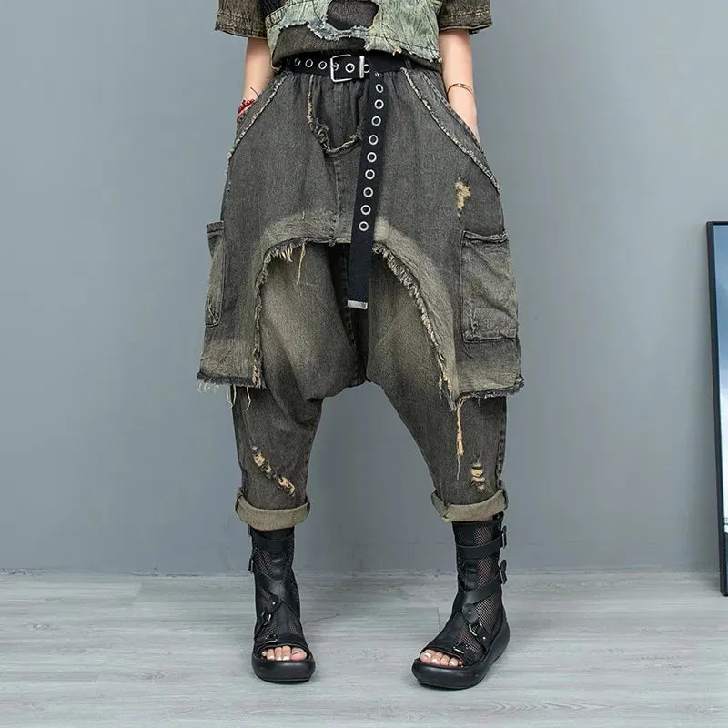 Patchwork Denim Pants