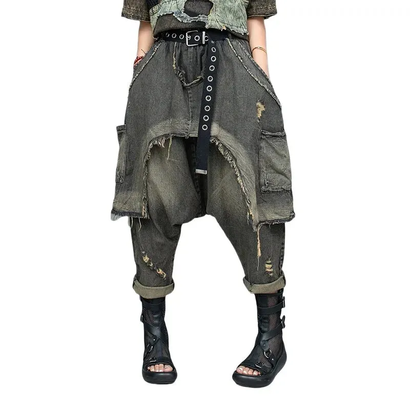 Patchwork Denim Pants