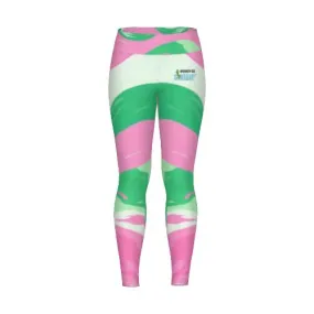 Pink and Green Swirl Graphic Leggings