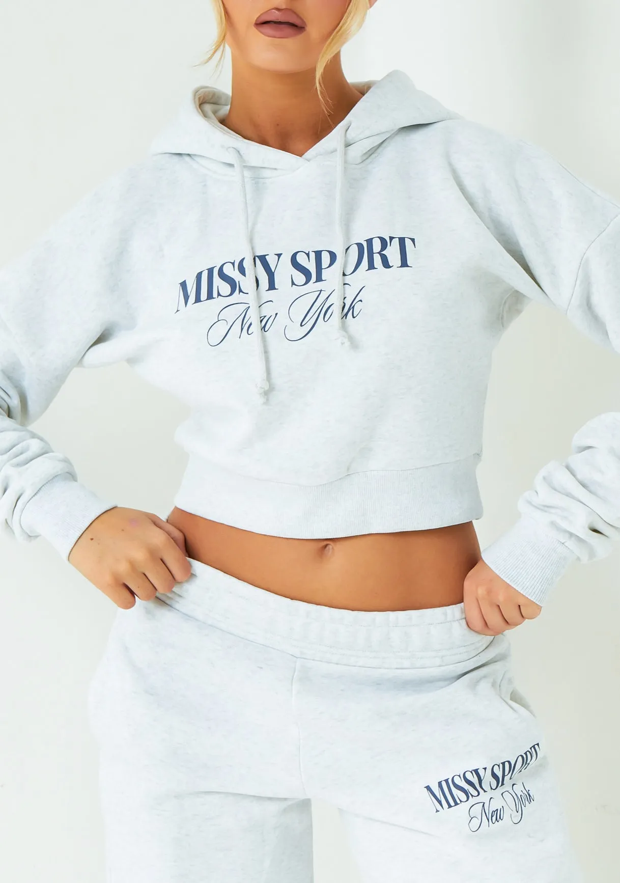 Poppy Grey Missy Sport Slogan Hoodie
