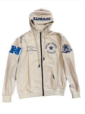 Pro Standard Dallas Cowboys Hybrid Woven FZ Hoodie - Khaki