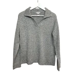 Rebecca Malone Collared Sweater Pullover Grey Space Knit Large