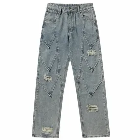 'Scale' Distressed Denim Jeans