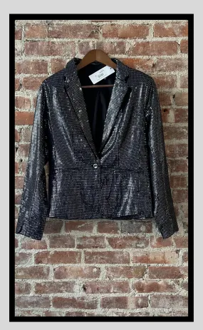 Silver Sequined Elegance Blazer