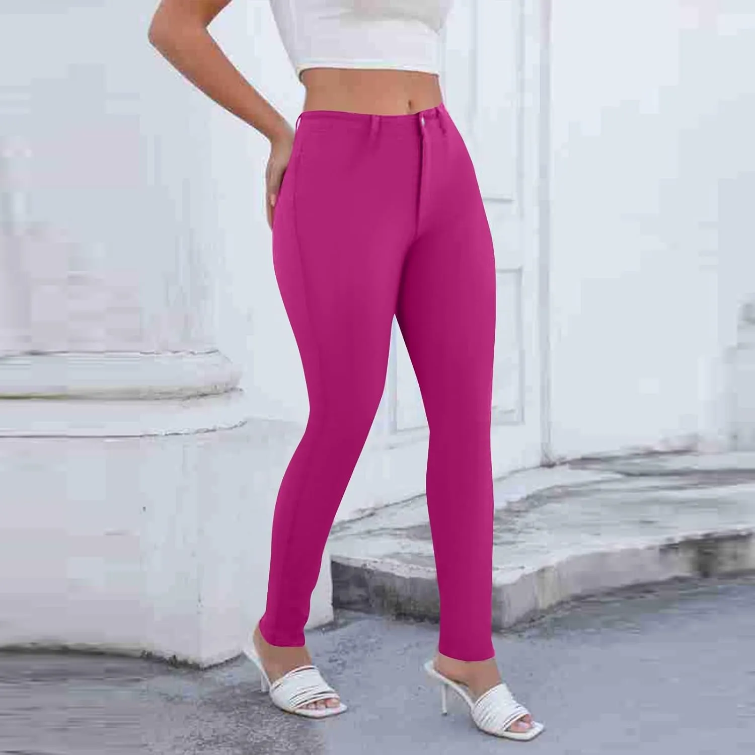 Skinny Jeans for Women High Waist Stretchy Tummy Control Jeggings Soft Slim Fit Dneim Leggings with Pockets